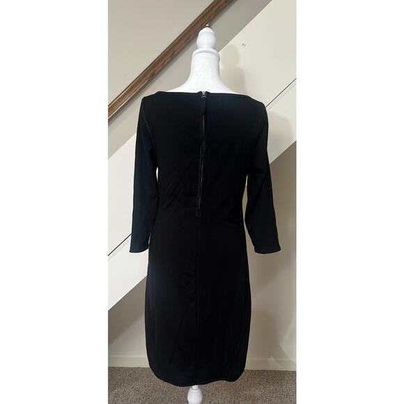 Max Studio Black Stretch Bodycon Dress Classic Minimalist Office Evening Size M - Picture 2 of 8